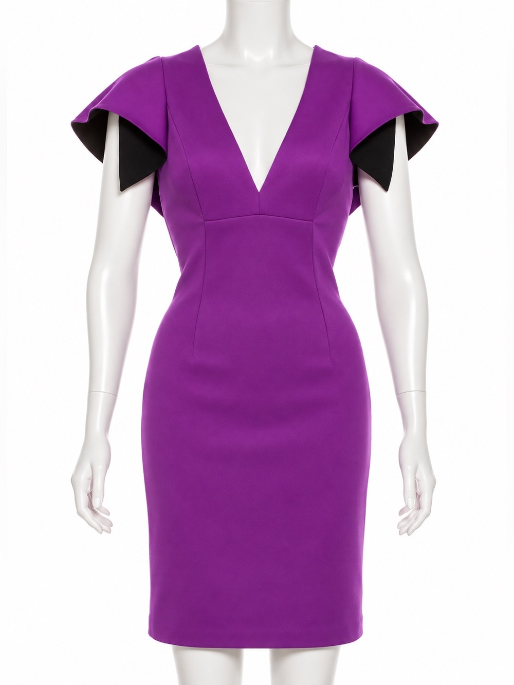 Robert Rodriguez Purple V-Neck Mini Dress